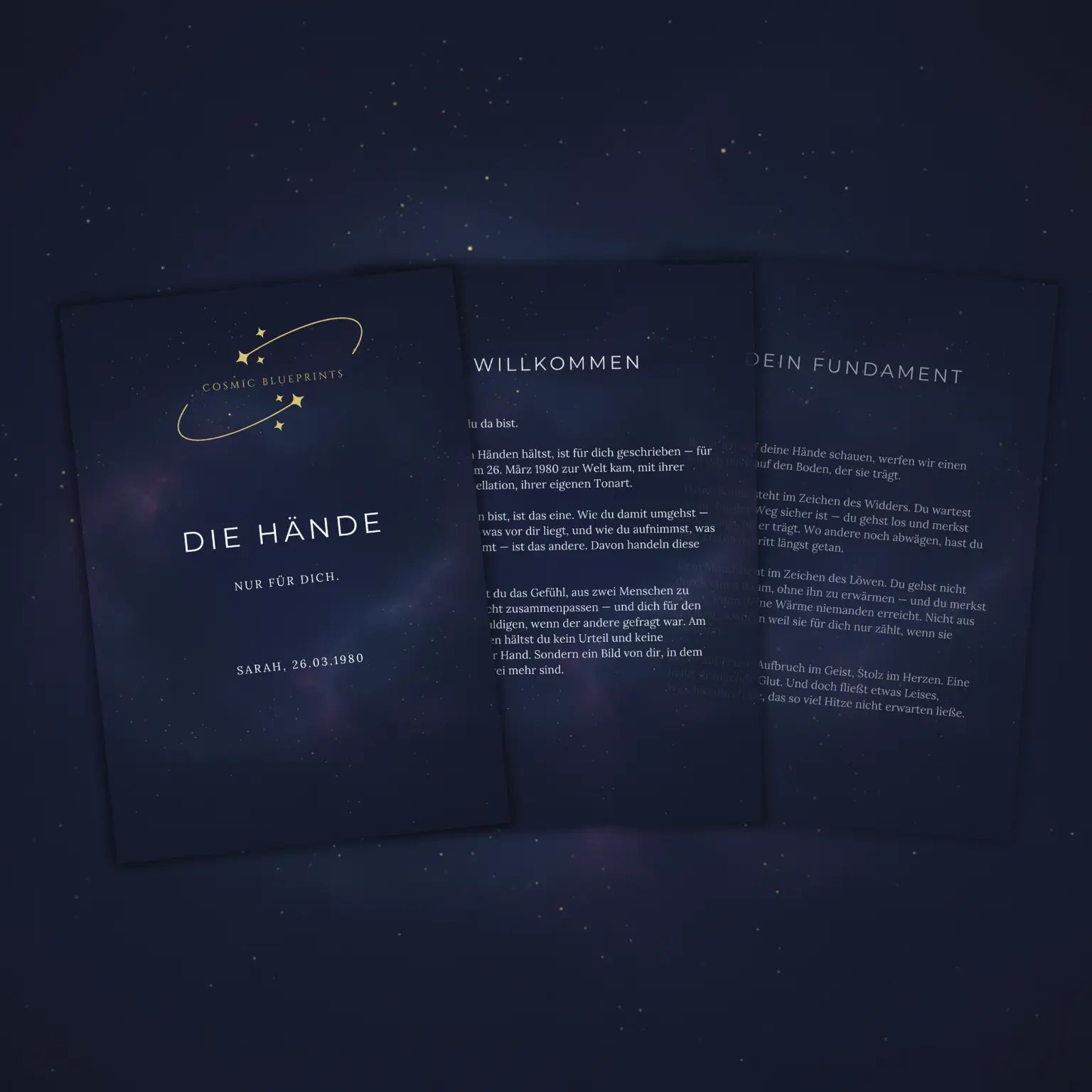 Die Hände — Blick in die zehn Seiten des persönlichen PDFs