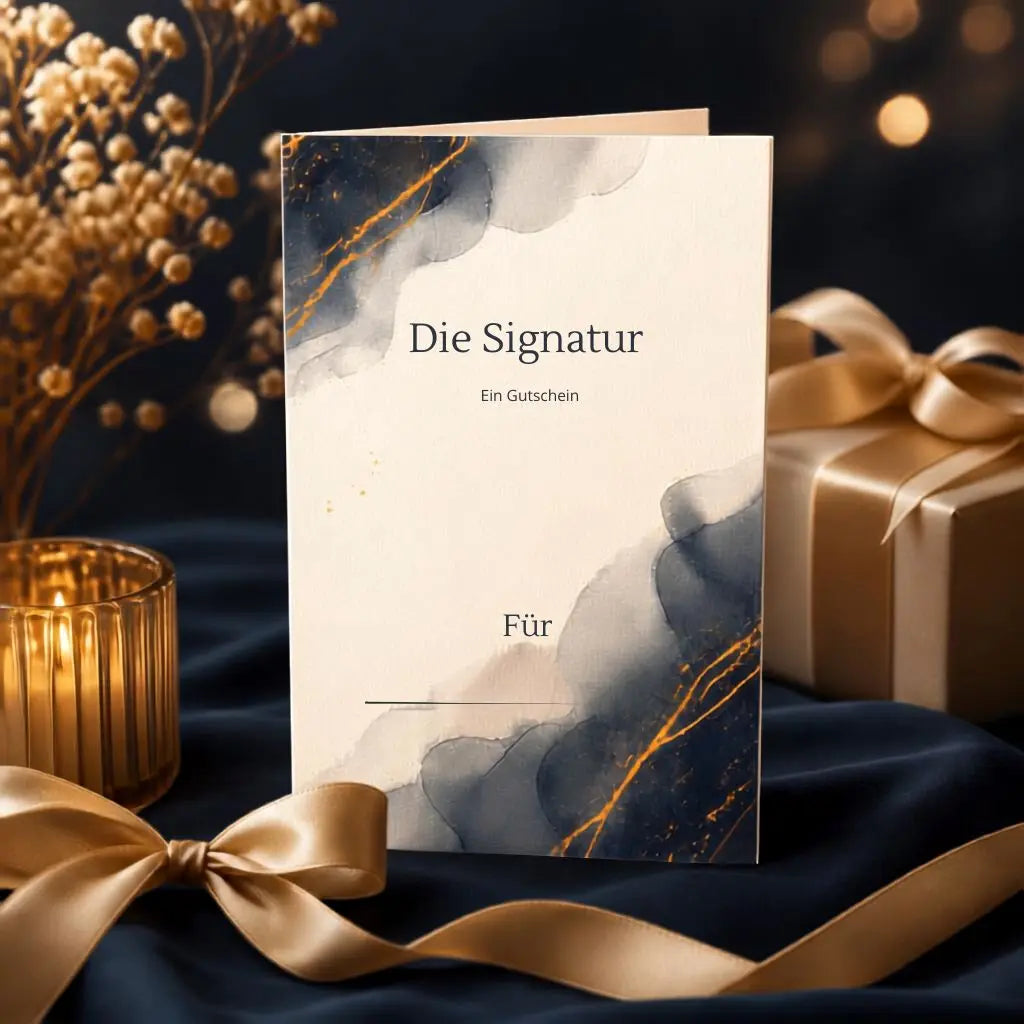 Geschenkgutschein · Die Signatur